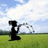 Modern Art Metal Silhouette: Little Girl Garden Stake