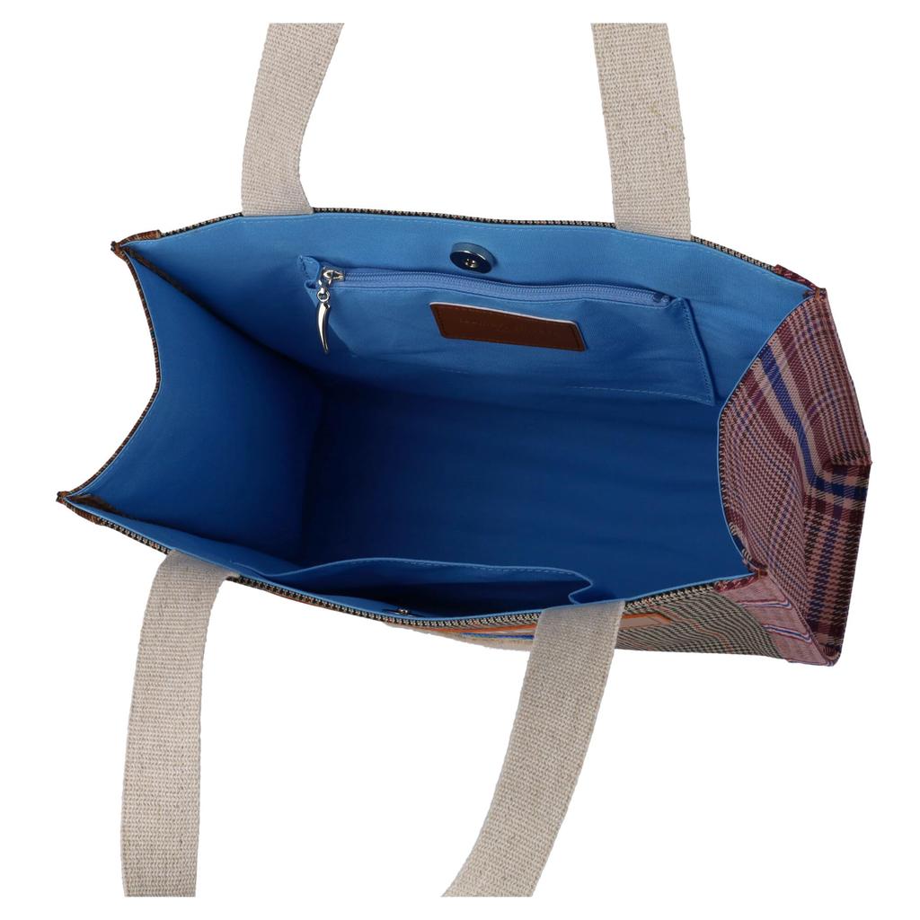 Tsumori Chisato Frame Check Kiraneko Tote Bag Blue