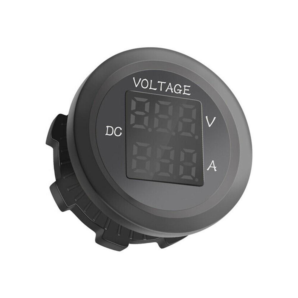 Green LED Digital Display Volt Meter Ammeter Voltage Round Car Voltmeter Amp