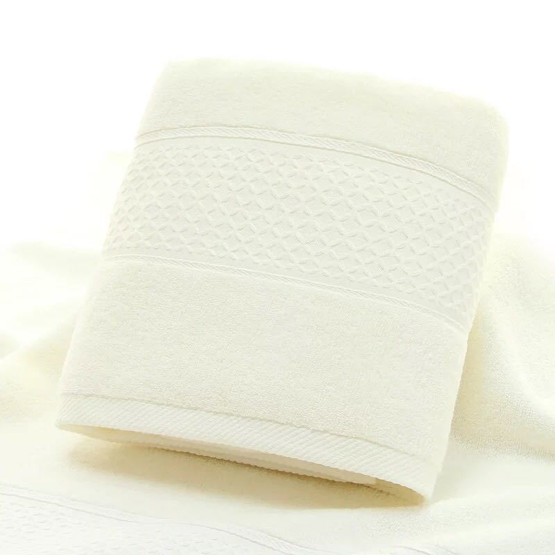 Pure cotton bath towel simple rhombus plain color broken file large towel custom logo quick drying pure cotton large towel 34*76 белый
