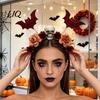 Floral Hair Bands for Party Halloween Flower Skeleton Bat Headband, Gothic Skull Bands, Spooky Accessories Girls Accessory, Lightweight No Slip