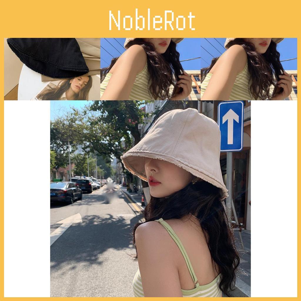 Elegant Cotton Bucket Hat For Women Summer Japanese Style Sun Hat Protection