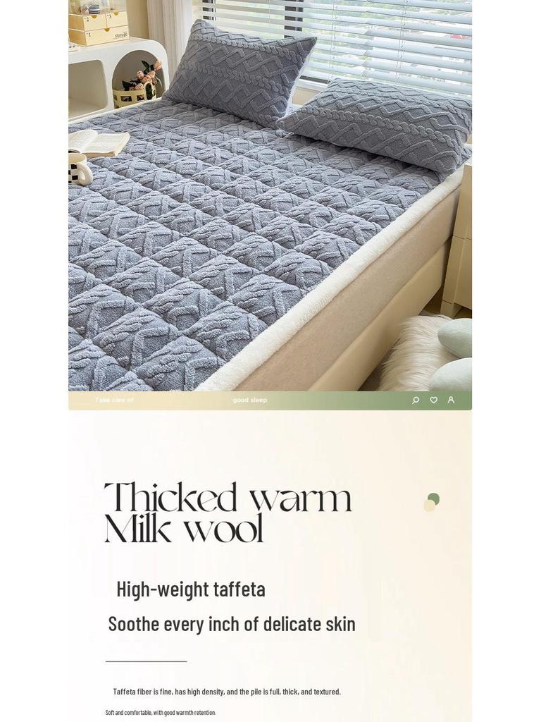 Winter Velvet Mattress Topper: Thick, Warm, Thin Pad for Single Student Dorms
