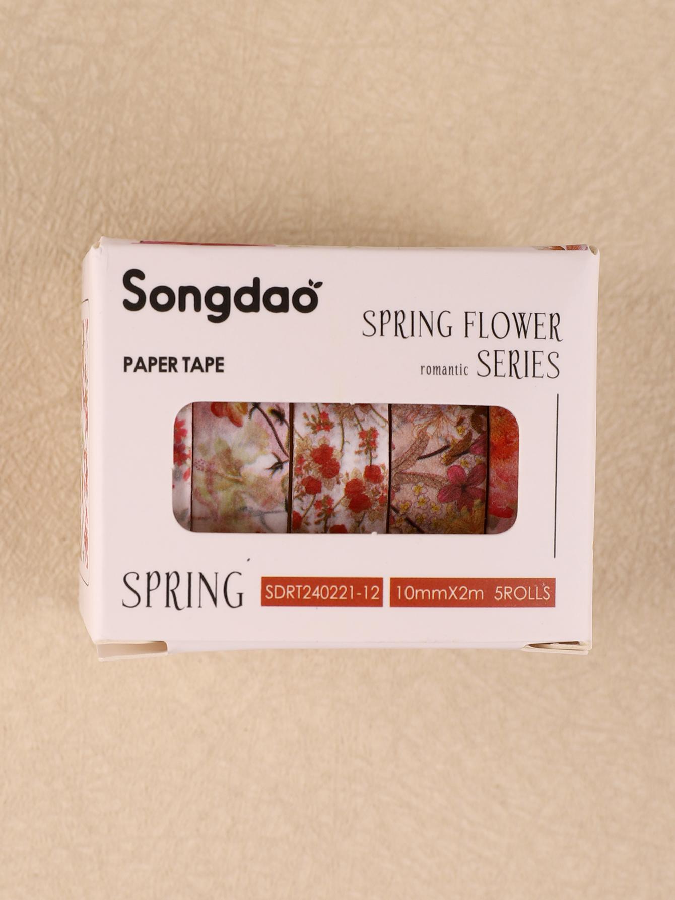

5rolls/Box Colored Floral Washi Tape Scrapbooking Supplies Washitape Spring Washi Tape Scrapbooking Diy Deco Creative Washi Tape