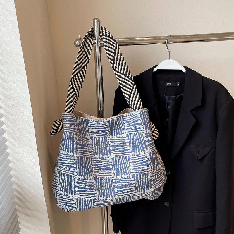 

Bag Women s Large Capacity Autumn and Winter Lazy Style Work Clothing Cloth Bag Blue Single Shoulder Edition