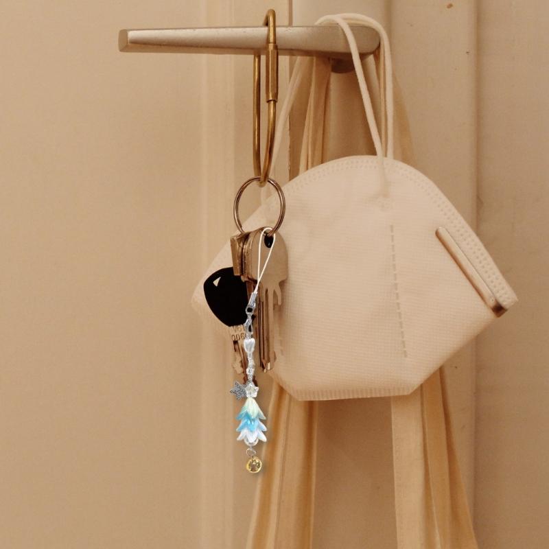 Christmas Tree Pendant Phone Chain Strap Star Charm Keychain Phone Lanyard Acrylic Keyring Bag Ornament Party Jewelry