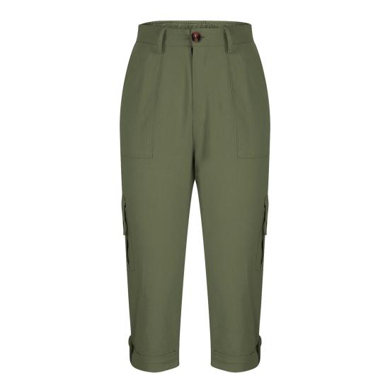 Women's Capris Cargo Joggers Mid Rise Cropped Cargo Pants Summer Quick Dry Hiking Pants with Multi Pockets
