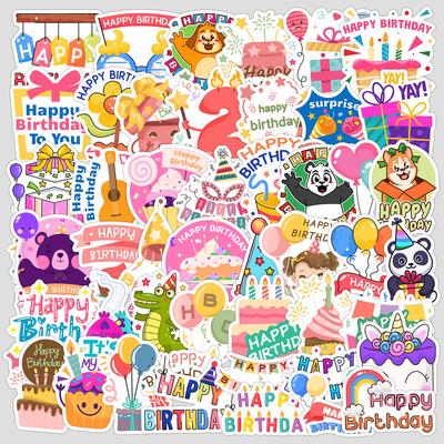 Birthday Series Graffiti Stickers Children's DIY Suit Ins Cake Flowers Text Blessing Stickers