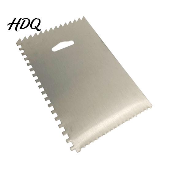 Kitchen Bench Scraper for Baking Stainless Steel Cake with Multi-faceted Sawtooth Rectangle/Pentagon/Triangle/Semi-circle Shape Cream Dough Smoother,