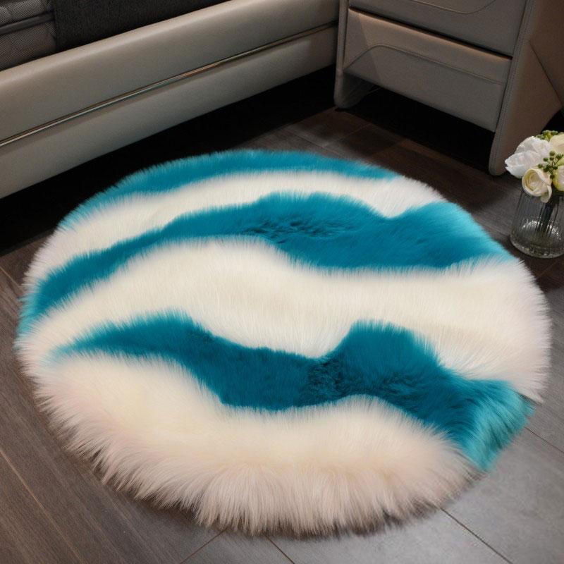 

Мягкий пушистый ковер из искусственного меха, который можно стирать, прикроватные коврики из лохматого меха для гостиной, плюшевые маленькие круглые ковры, напольные коврики для спальни 40x40cm