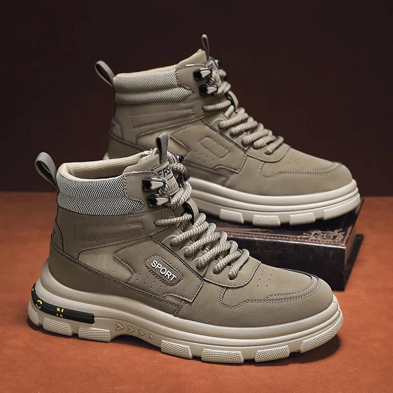 

Ботильоны Обувь для мужчин Повседневные кроссовки Лоферы Мужская повседневная обувь Мужские кроссовки Спорт и отдых Нескользящая мода Новинка 44 коричневый