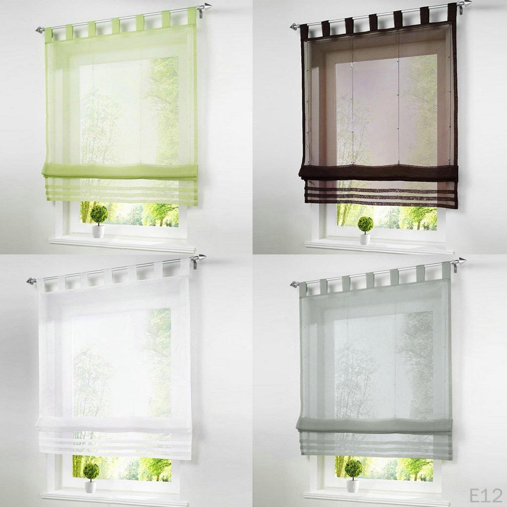 Farbe Halbvorhang für Küche/Schlafzimmer/Wohnzimmer Fensterdekoration Römisches Aufhängeschlaufen