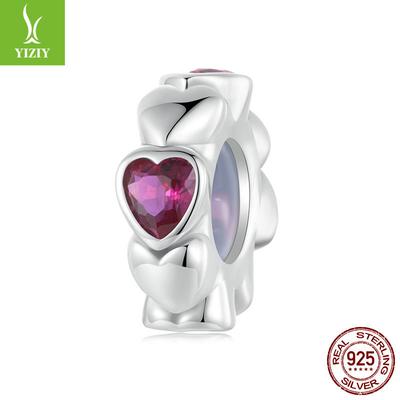 Amour Épissage Bricolage Silicone Positionnement Bracelet Perles, Perles en Argent Sterling S925 en Forme de Cœur Tendance et Polyvalentes