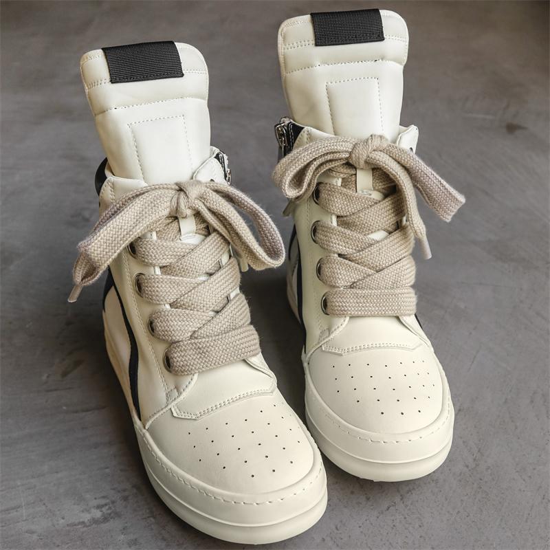 Trendy Men's Ankle Boots Breathable High Top Walking Shoes Lightweight Slip Resistant Hiking Boots for Men Streetwear Sneakers