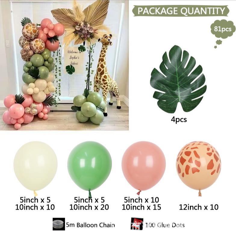 Jungle Forest Theme Sage Green Balloons Arch Garland Kit Kids Boys Birthday Party Decorations