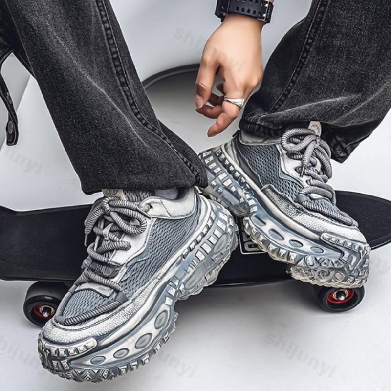 Fashion 2025 Autumn New Men's Fashion Trend Low Top Casual Thick Soled Shoes Mesh Breathable Comfortable Versatile Niche Chunky sneakers