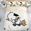 Pochacco Kolorowe Zestawy Pościeli Nadruk 3D Poszwa na Kołdrę Nakrycie Łóżka Poszwa na Kołdrę Poszewka na Poduszkę Zestawy 2-3 Elementowe Rozmiar Dziecięcy Dorosły