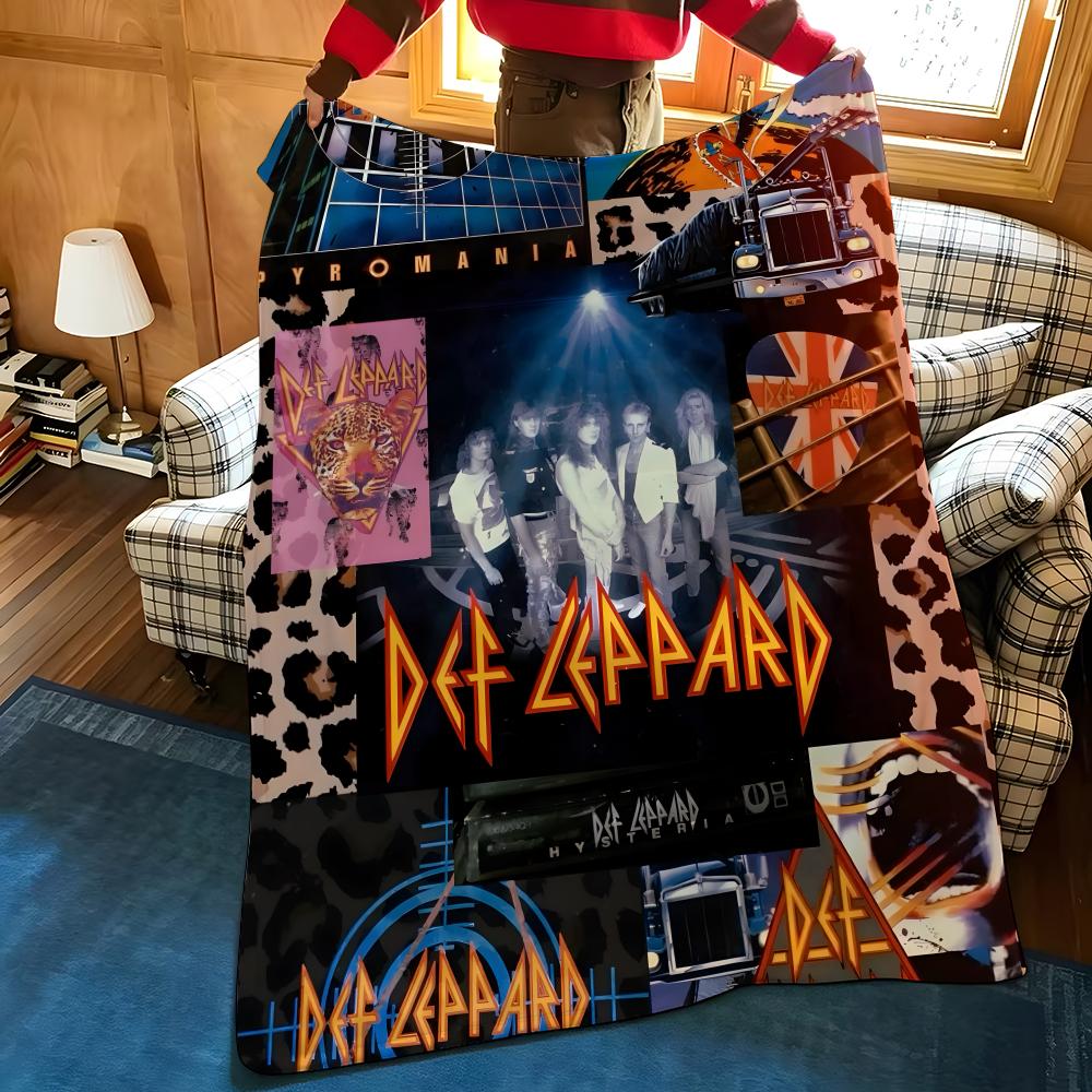 Coperta a Quadri Throw Music D-Def L-Leppard Adatta per Divani Letti Uffici Viaggi, Sedie da Campeggio