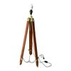 177.8cm Adjustable Wooden Tripod Floor Light Modern Floor Lamp Brass Aluminum Lighting