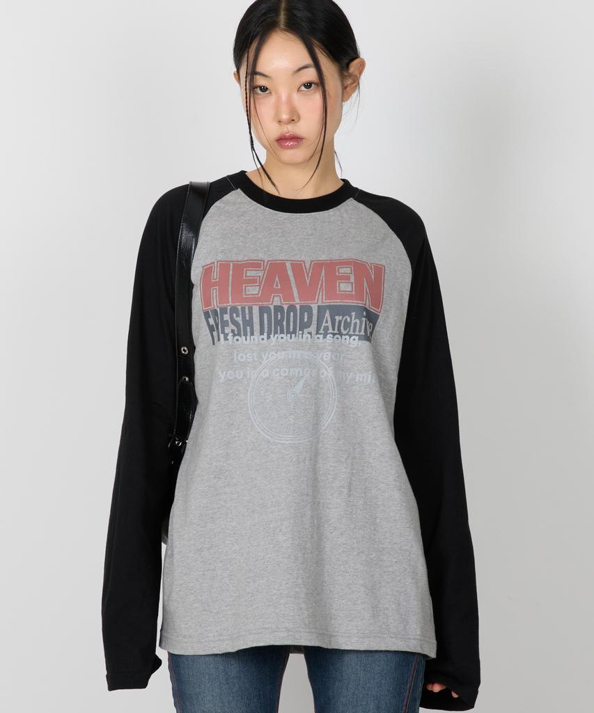 BOUNDARY Heaven Archive Raglan Long Sleeve [Charcoal/Black]