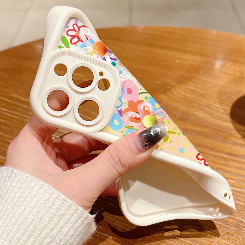 Etui na telefon z nadrukiem kreskówkowych kwiatów dla iPhone 17 Pro Max Air 16 15 Pro Max 14 13 12 Pro Max 11 Przezroczysty miękki pokrowiec na tył z TPU