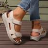 New Summer Women's Plus Size Platform Casual Sandals One-Strap Velcro Slip-On Shoes