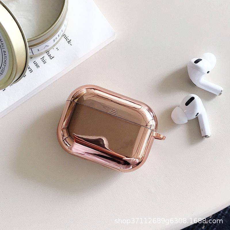 Compatible with Apple AirPods Pro 3rd Generation Bluetooth Earphone Case Fashion Electroplated Full Coverage TPU Soft Case