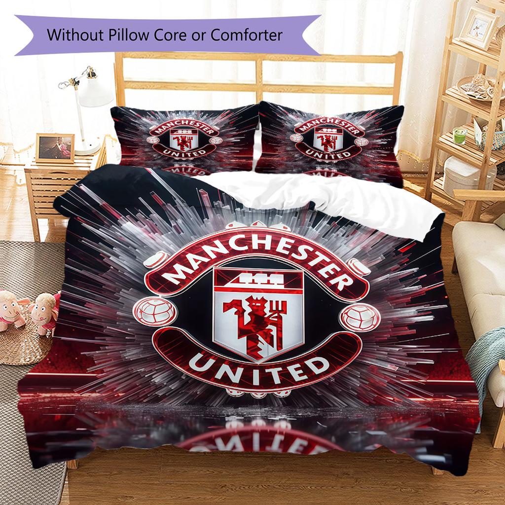 Classic MUFC Legends Bedding Quilt Set Quilt Cover Pillowcase Home Decoration Birthday Gift (1 * duvet cover + 2 * pillowcase, without core)