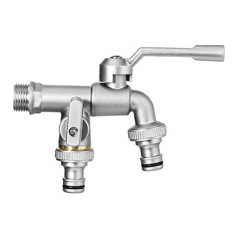 1PC Brass Bibcock 7 Colors Bronze Antique Outdoor Dual Outlet Faucet Washing Machine Out Garden Balcony Frost Protection Tap