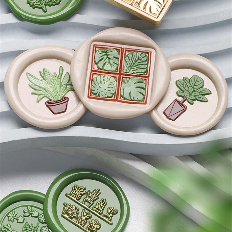 Vintage Siegelstempelkopf Pflanzenmotiv Siegelstempel für Siegel Umschlag Karte Hochzeitseinladungen Scrapbooking Verpackung