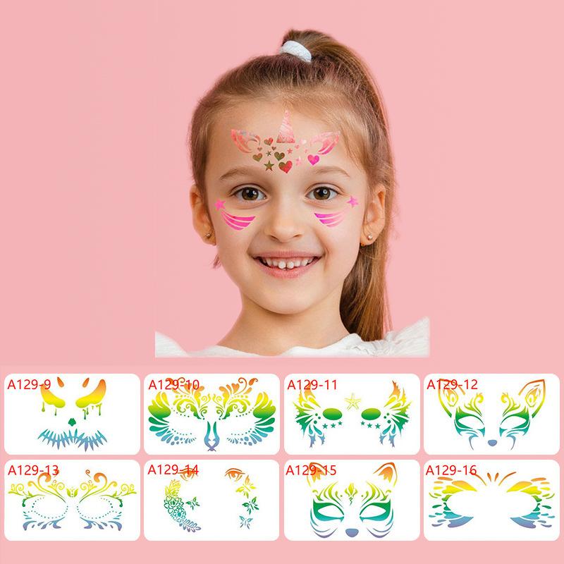 Children's Face Template Reuse Practice Hollow Painting Template & Body Makeup Painting Stencils Templates for Kids
