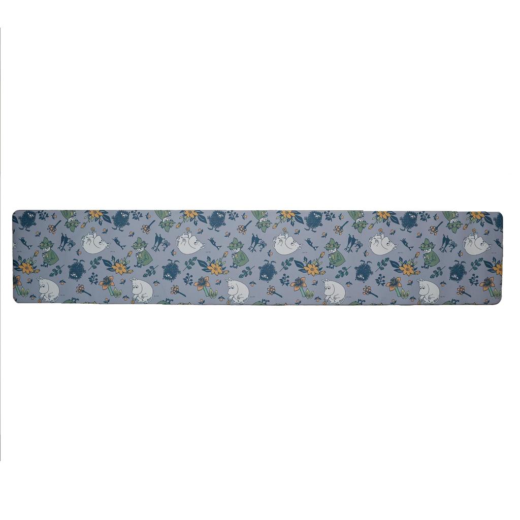 Marushin Kitchen Moomin with Flowers and H45 x 1455055000 Mat, Plants, Wipeable, Water-Repellent, Non-Slip, PVC, Approx. W240cm,
