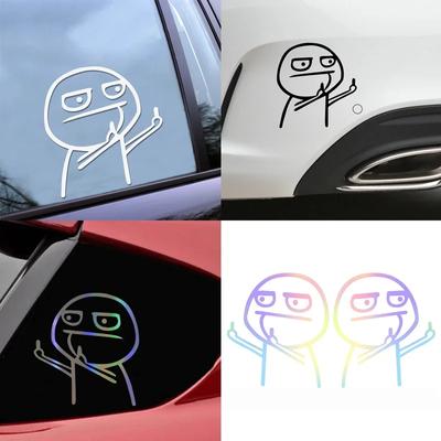 Vtipné vinylové reflexní samolepky na auto s prostředníčkem 15cm*15cm, motocykl, kolo, nálepky, kreslené samolepky, auto, exteriérové doplňky