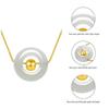 3D 999 Pure Gold & Hetian Jade Luck Beads Women's Necklace Pendant Gift