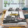 Truck 3D Digital Print Polyester Duvet Cover Set, Zipper Closure, All-Season Comforter Cover Kit, Machine Washable