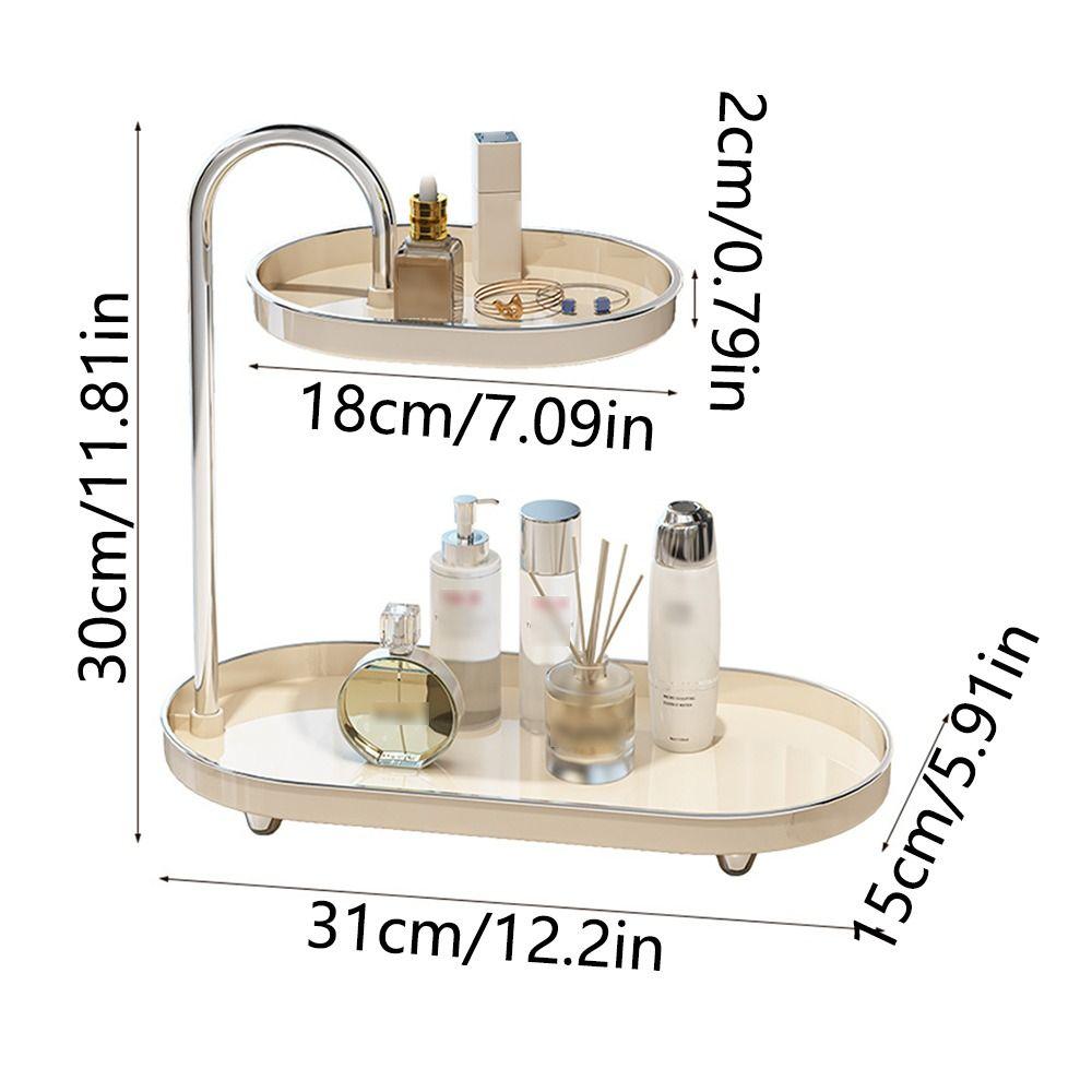 Stainless Steel Rod Desktop Storage Tray Space Saving Makeup Storage Display Stand  Skincare