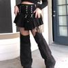 Rockmore Rivet Pleated Jeans Women Gothic Cargo Pants Punk High Waist Removable Buckle Cutout Trousers Dark Academic Grunge