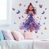 Cartoon Dreamy Butterfly Girl Bedroom Home Background Wall Decoration Wall Sticker