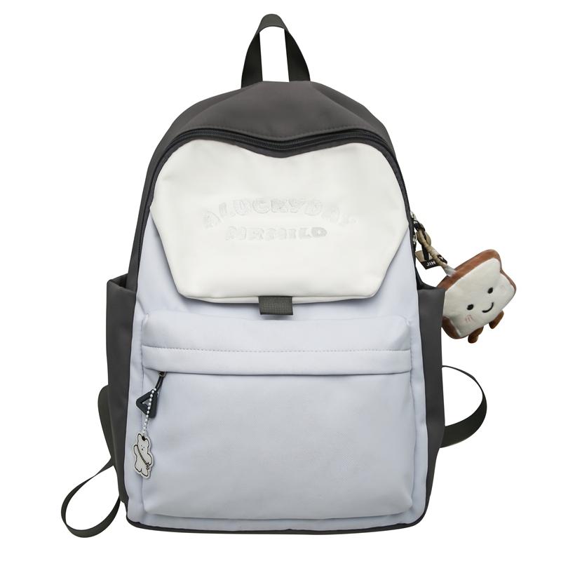 Женский рюкзак большой вместимости с цветными блоками для путешествий — фото 23