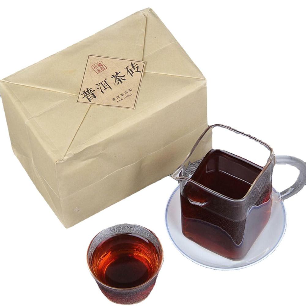 Yunnan Puer Ripe Tea Brick Ancient Tree Fermented Healthy Drink