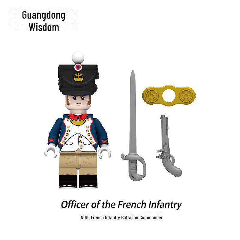 Military Building Blocks Set: Infantry, Cavalry, and Grenadiers Figures Toy Bag