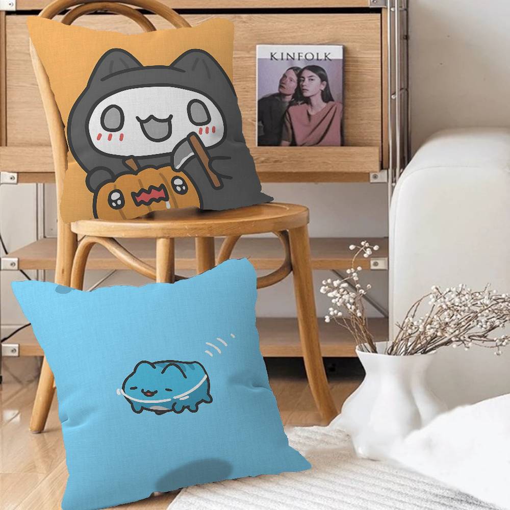B-Bugcat-CARTOON Capoo Pillow Case Removable Washable Cushion Cover – All-Season Soft Linen