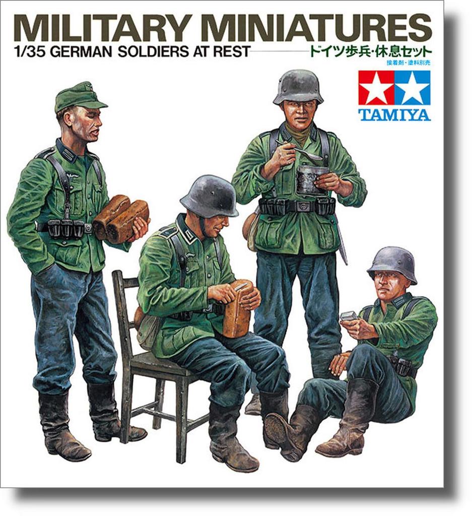 Tamiya Special Sale Item Military Miniature Series 129 German Infantry Rest Set Plastic Model Kit 35129 1/35 No. - (Figures)