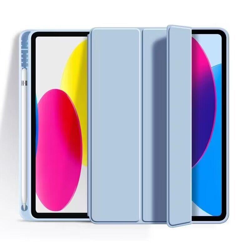 2022/2021/2020/2018 Triple Fold PU Case with Pencil Holder for 10.9 Inch iPad Air and 11 Inch iPad Pro