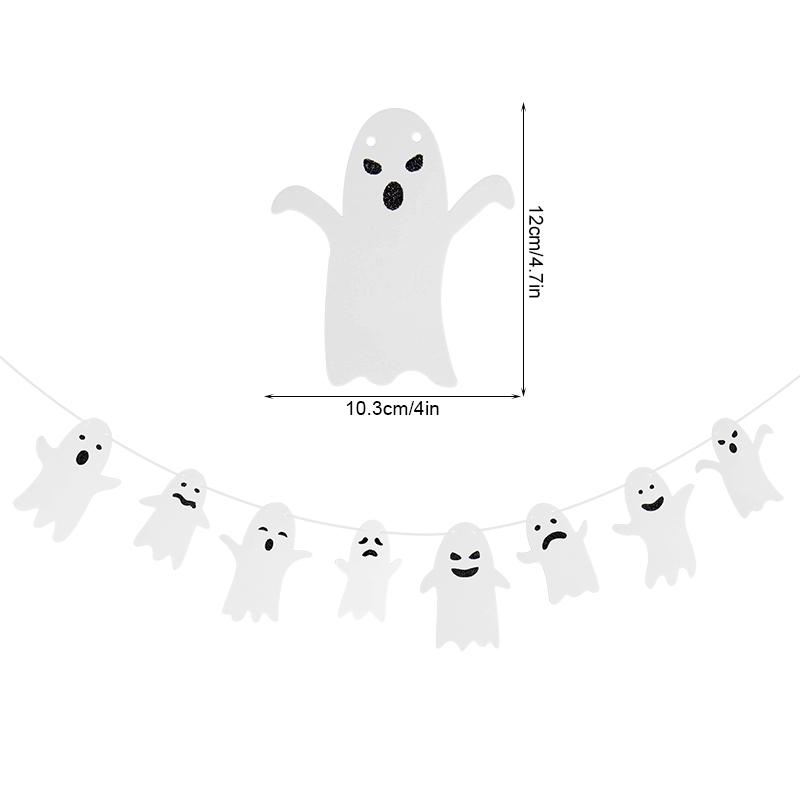 Halloween Hängebanner Girlande Niedlicher Geist Papierwimpelkette Kindergeschenke Happy Halloween Party Dekorationen Für Zuhause Horror Requisiten