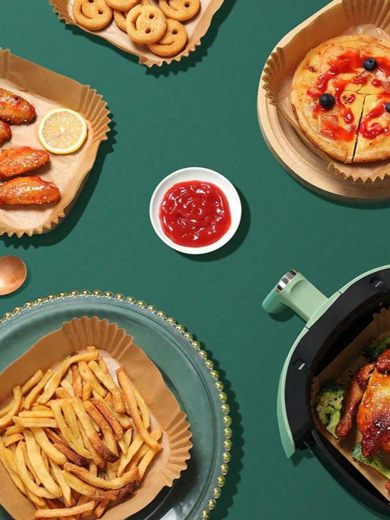 200Pcs Round Air Fryer Parchment Paper, Anti-Oil Paper For Baking, Bbq Outdoor Activities Kitchen Air Fryer Liners Air Fryer Paper Airfryer Air Frier