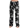 Women's Christmas Print Casual Pants with No Pockets for Holiday Wear