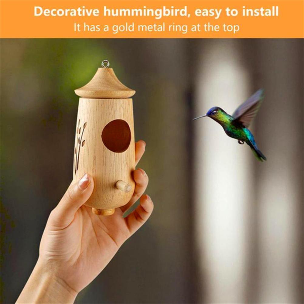 1 Pc Hummingbird House for Outside Hanging & Nesting, Wooden Birdhouse