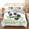 Cartoon Lovely Panda Bedding Set White Bed Linen 3D Print Gift for Kids Girls 2/3pcs Twin Single Queen King Size Duvet Cover Set