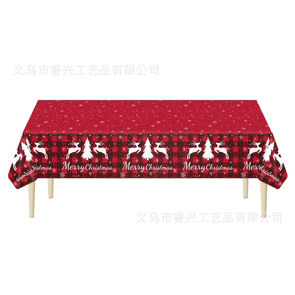 Spot Pe Christmas Party Snowflake Tablecloth Cartoon Gingerbread Winter Theme Disposable Tablecloth Decoration Atmosphere Layout